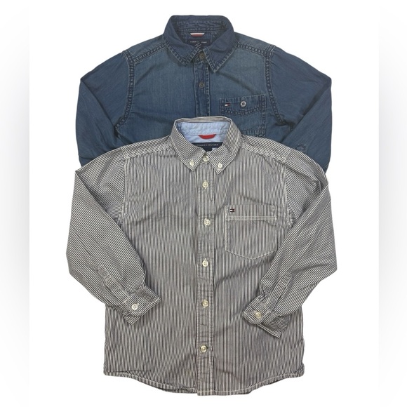 Tommy Hilfger 2 Boys Long Sleeve Button Front Shirts | Size 5 - Picture 1 of 9